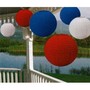 Amscan Fourth of July Party Round Lantern Hanging Decoration (6 Piece), Red/White/Blue, 15 x 13.8