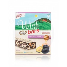Μπάρα ενέργειας με δαμάσκηνο χωρίς ζάχαρη, Λευκάδας "Wish" 6x30g