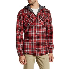 Alford Contrast Hooded Plaid Shirt