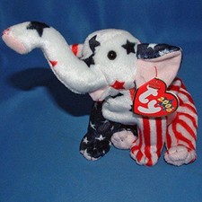 (USA Warehouse) Ty Beanie Baby Righty 2000 - MWMT (Elephant) Patriotic **ITEM#NO: 43E8E-UFE6 C2A22786