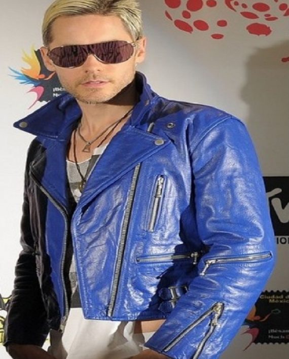 jared-leto-blue-leather-jac...