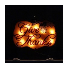 16 Lighted Give Thanks Pumpkin Thanksgiving Window Silhouette Decoration