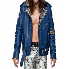 Brian Kendrick Blue Leather Jacket | Top Celebs Jackets