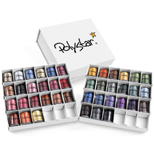 Polystar 42 Count of Country Color Embroidery Thread With Snap Spools w/ Thread Box Especially Produced for use in Brother Machines