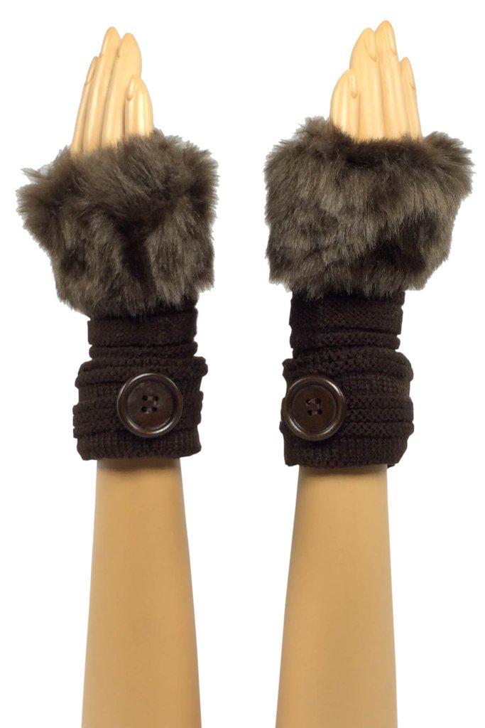 Coffee Brown Wrist Length F...
