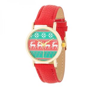 Gold Holiday Watch With Red...