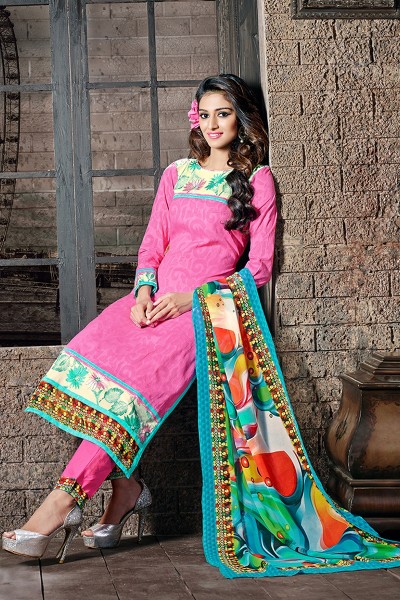 THANKAR PINK & MULTI EMBROI...