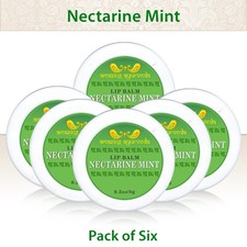 Amazing Ayurveda Luscious Lip Balm Nectarine Mint 0.2 Oz/8g. Pack of 6