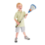 boy with lacrosse stick and ball