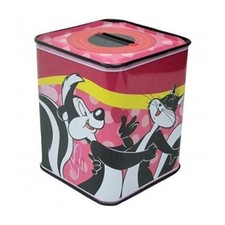 WL SS-WL-23815 Looney Tunes Pepe Le Pew & Penelope Tin Bank, 3.75, Multicolor
