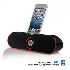 * CHRISTMAS SALE * Contixo Portable Wireless Bluetooth v4.0 Stereo Speaker Stand w/ Viewing Cradle, Dual-Driver, Enhanced Bass Boost, Powerful Crystal-Clear Sound, Built in Mic Speaker System, 3.5mm AUX Port, Rechargeable Battery, Works for Apple iPad Air