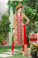 THANKAR BEIGE & RED EMBROID...