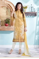THANKAR YELLOW & WHITE EMBR...