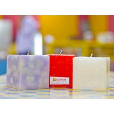 Muskaan 3 Square Candles Bundle - Zarood -  Quality Fashion from the Heart of India - 1