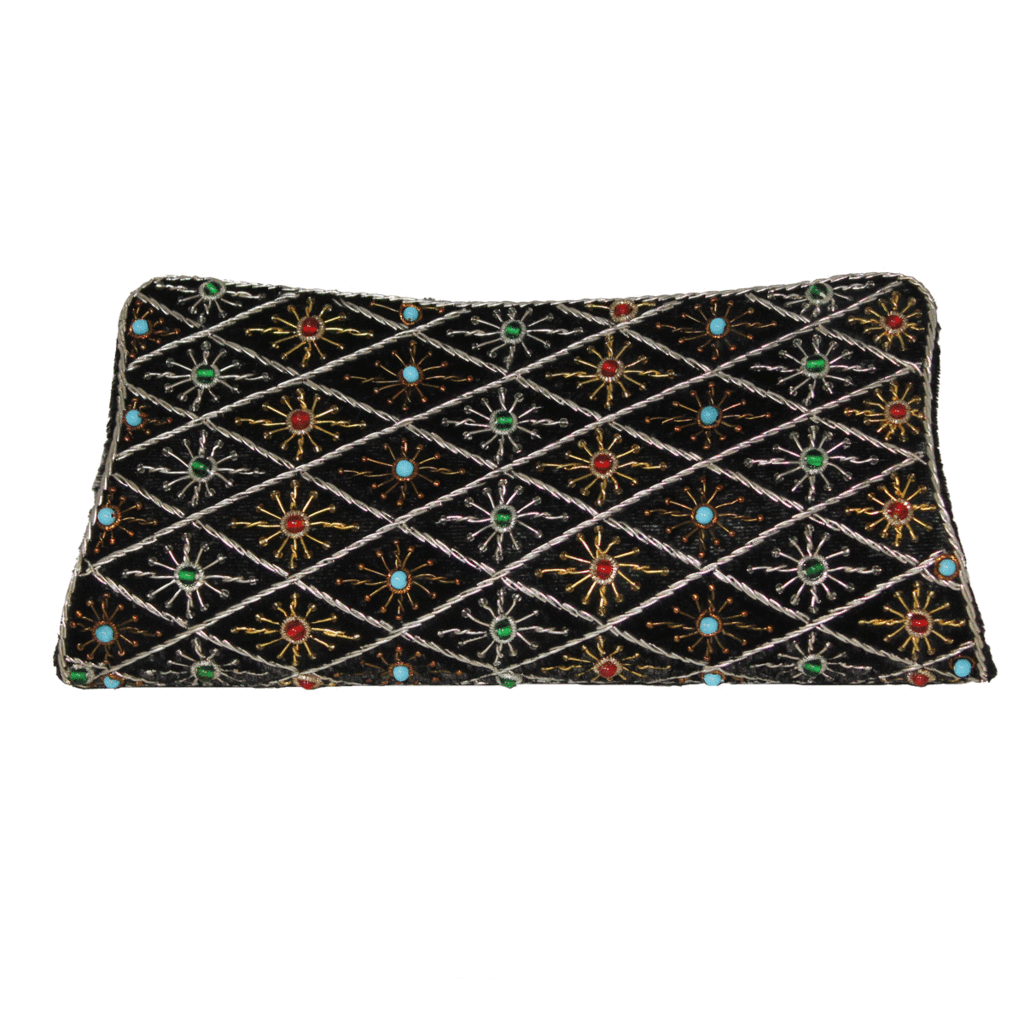 Royal Black Embroidery Clut...