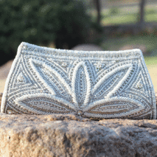 White Flower Clutch - Zarood -  Quality Fashion from the Heart of India - 1