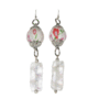 Fabric Bead With Silver Cap...