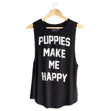 Title Tee | Women's Sleeveless - Women's Sleeveless -  - Puppies Make Me Happy - 1