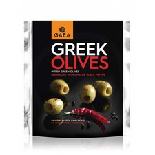Chalkidiki green olives pitted with chili and black pepper "Gaea" 150g