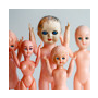 Antique Plastic Dolls with movable eyes - Complete Sets of 5 - Altered arts Mixed Media or any other way you like