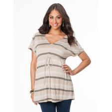 Bump Start Short Sleeve V-neck Tie Detail Maternity Tunic