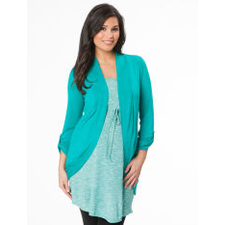 Bump Start Convertible Sleeve Open Front Maternity Cardigan