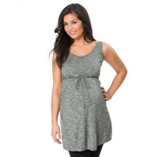 Bump Start Sleeveless Scoop Neck Tie Detail Maternity Tunic