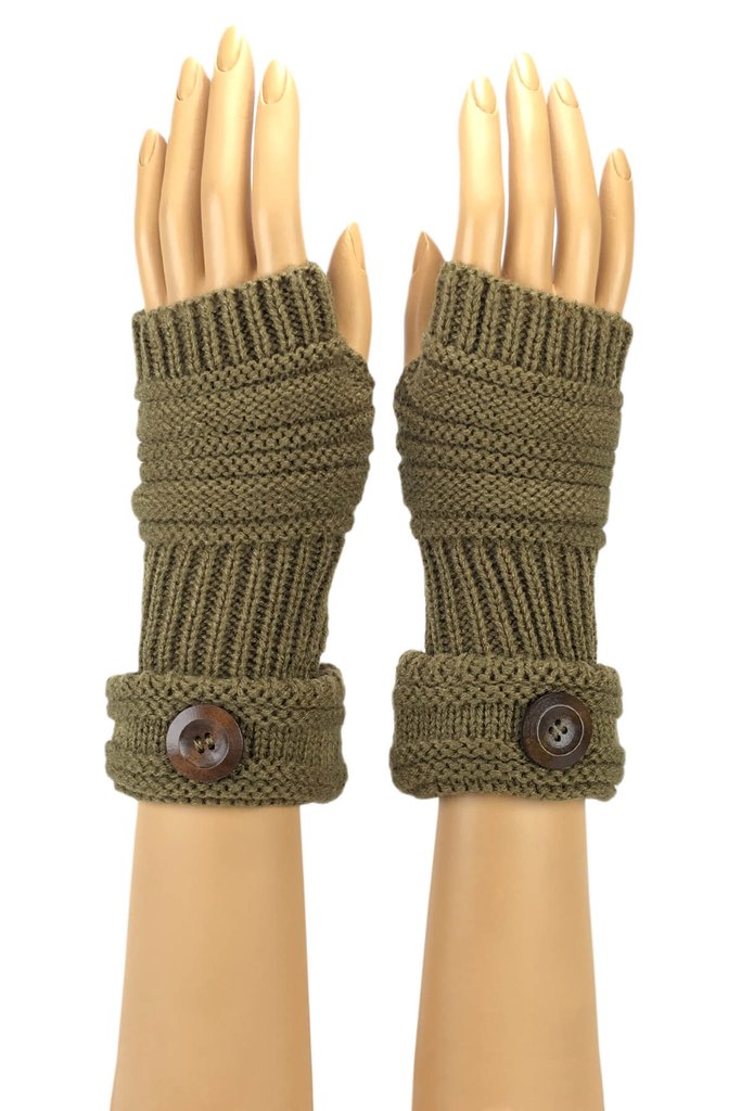 Khaki Green Wrist Length Fi...