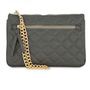 Alexis Grey Quilted Faux Leather Clutch With Gold Chain Wristlet