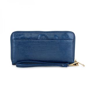 Kate Navy Faux Textured Lea...