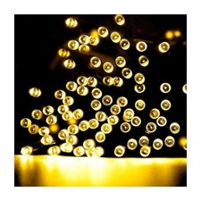 Warm White Solar Powered Christmas LED String Lights - 40ft 100LEDs 2-work Modes Solar Christmas Lights for Festival, Wedding, Xmas, Holiday, Event Decorative Lighting