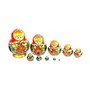 Unique Authentic Russian Hand Painted Handmade Red Nesting Dolls Set of 10 Pcs Matryoshkas Christmas