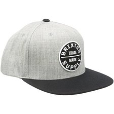 Brixton-Mens-Oath-III-Snapback-Hat-Heather-GreyBlack-One-Size-0