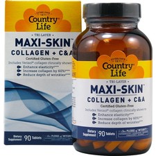 Country Life MAXI-SKIN Collagen   C & A (90 Tablets)
