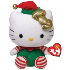 Ty Beanie Babies Hello Kitty - Green Christmas Outfit