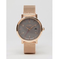  Nixon Rollo 38 Mesh Watch In Rose Gold