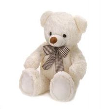 Cream Bear With Bow Plush 18