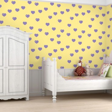 WallCandy Arts Removable Wallpaper (Hearts Butter/Lavender)