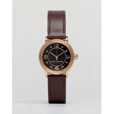  Marc Jacobs Dark Cherry Leather Riley Watch MJ1474