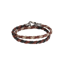 Braided Leather Wrap Bracelet 