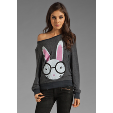 WILDFOX COUTURE Geeky Bunny Sweatshirt in Dirty Black at Revolve Clothing - Free Shipping!
