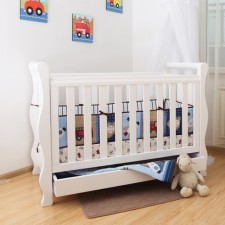 Baby direct sleigh cot white