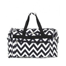 Belvah Black & White Chevron Duffle Bag - 22-in