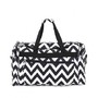 Belvah Black & White Chevron Duffle Bag - 22-in