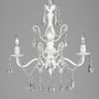 Wrought Iron And Crystal 4 Light White Chandelier H 14 X W 15 Pendant Fixture Lighting Ceiling Lamp Hardwire And Plug In