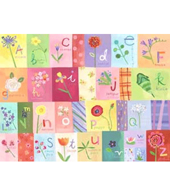 A-Z Flowers Canvas by Oopsy...
