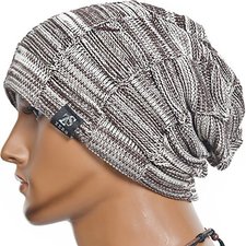 Cool Men Roll Knit Beanie Rectangular Winter Skullcap Top Hat B816