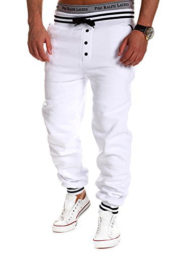 White Joggers Men Pants