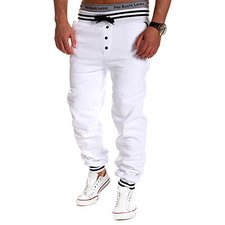 White Joggers Men Pants