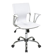 Office Star One Avenue Six White/Chrome Vinyl Task Office Chair